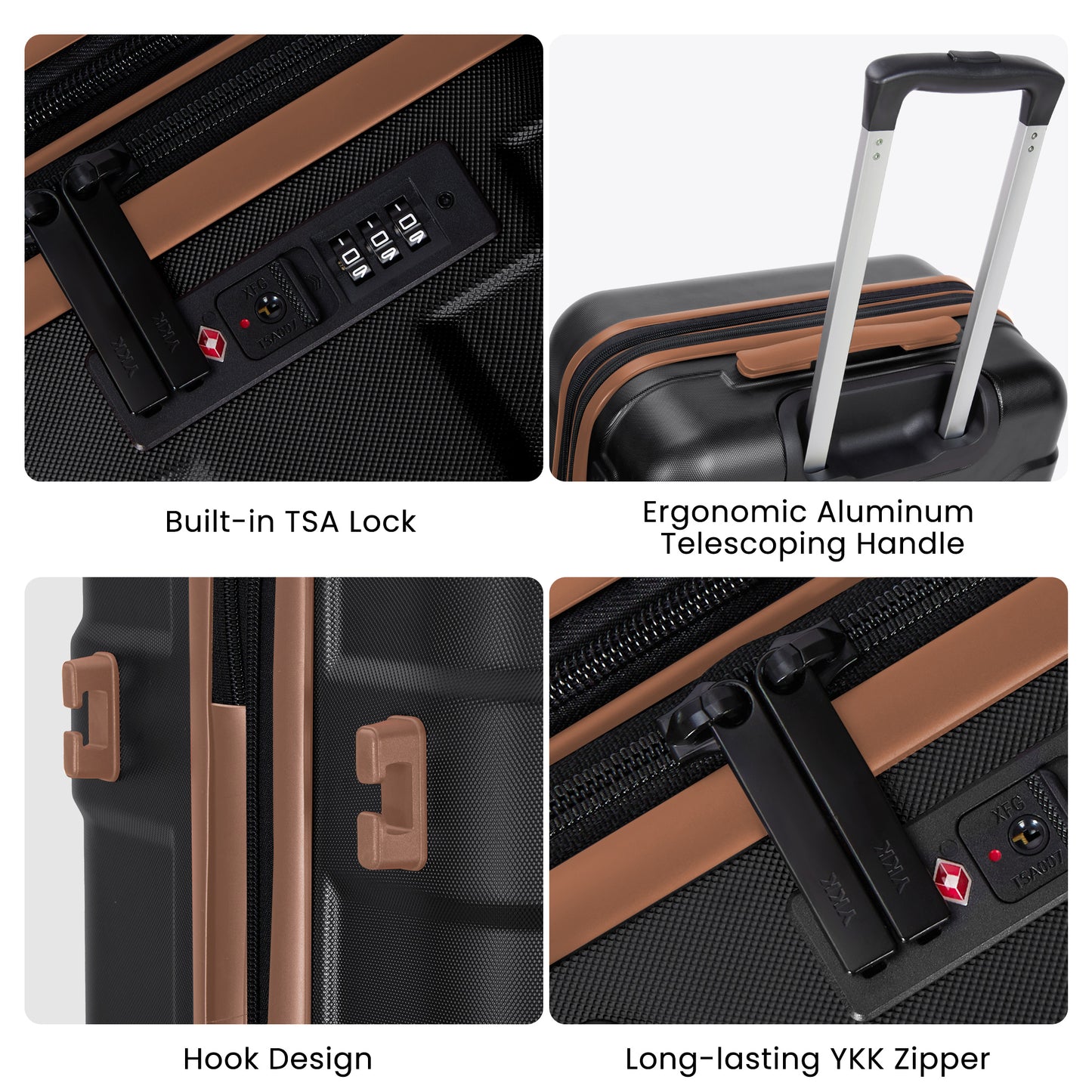Luggage Sets 4 Piece Suitcase Set with Spinner Wheel