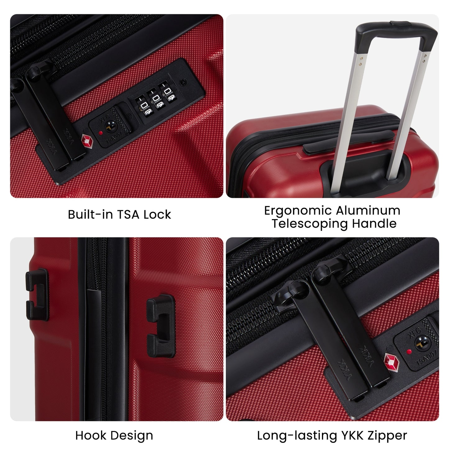 Luggage Sets 4 Piece Suitcase Set with Spinner Wheel