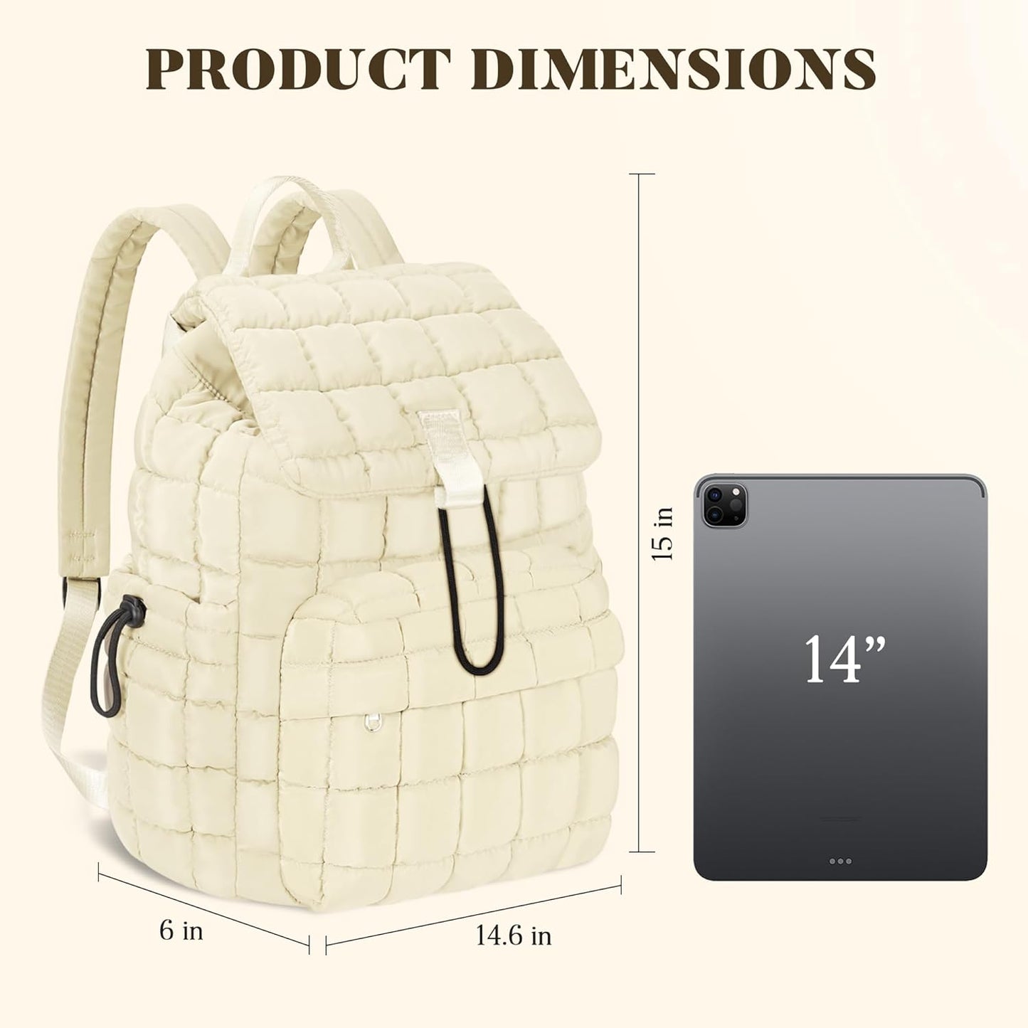 Backpack for Women - Lightweight Puffer Quilted Travel Backpack