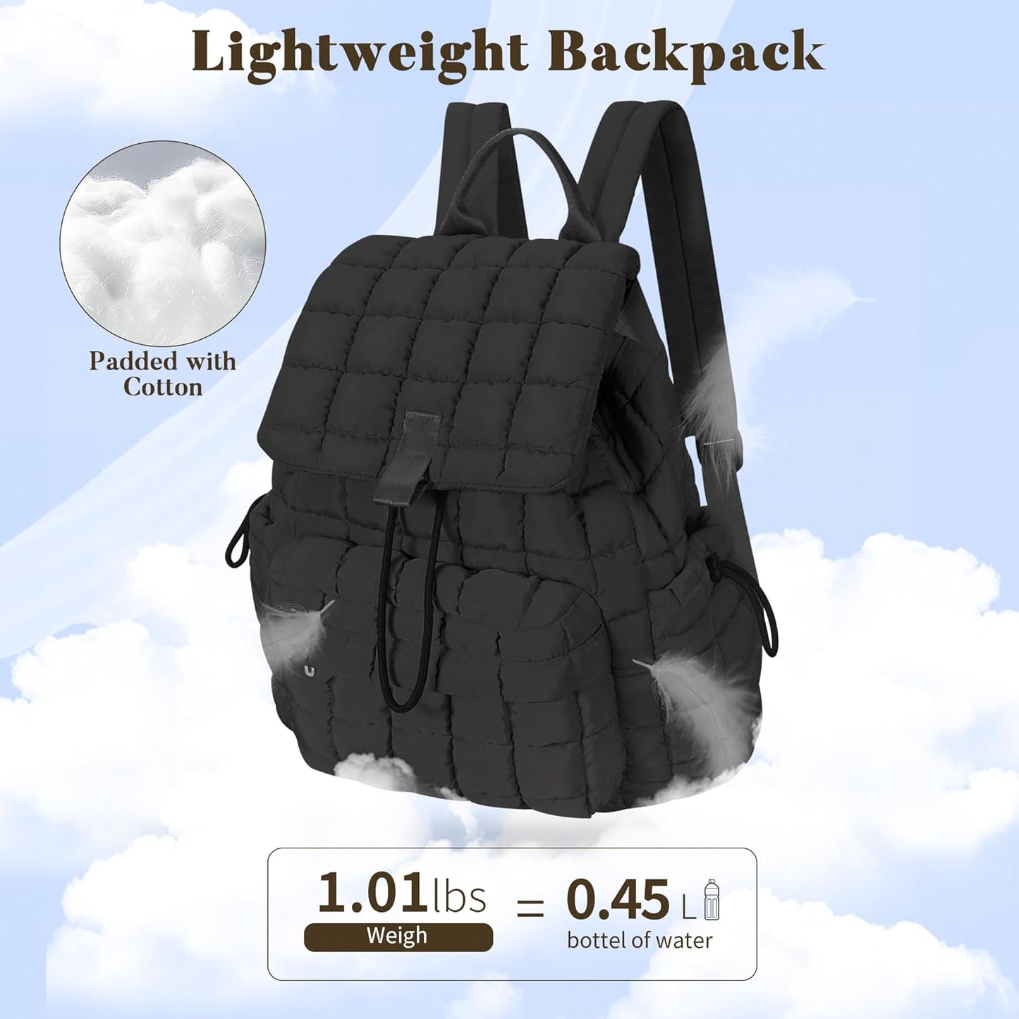 Backpack for Women - Lightweight Puffer Quilted Travel Backpack