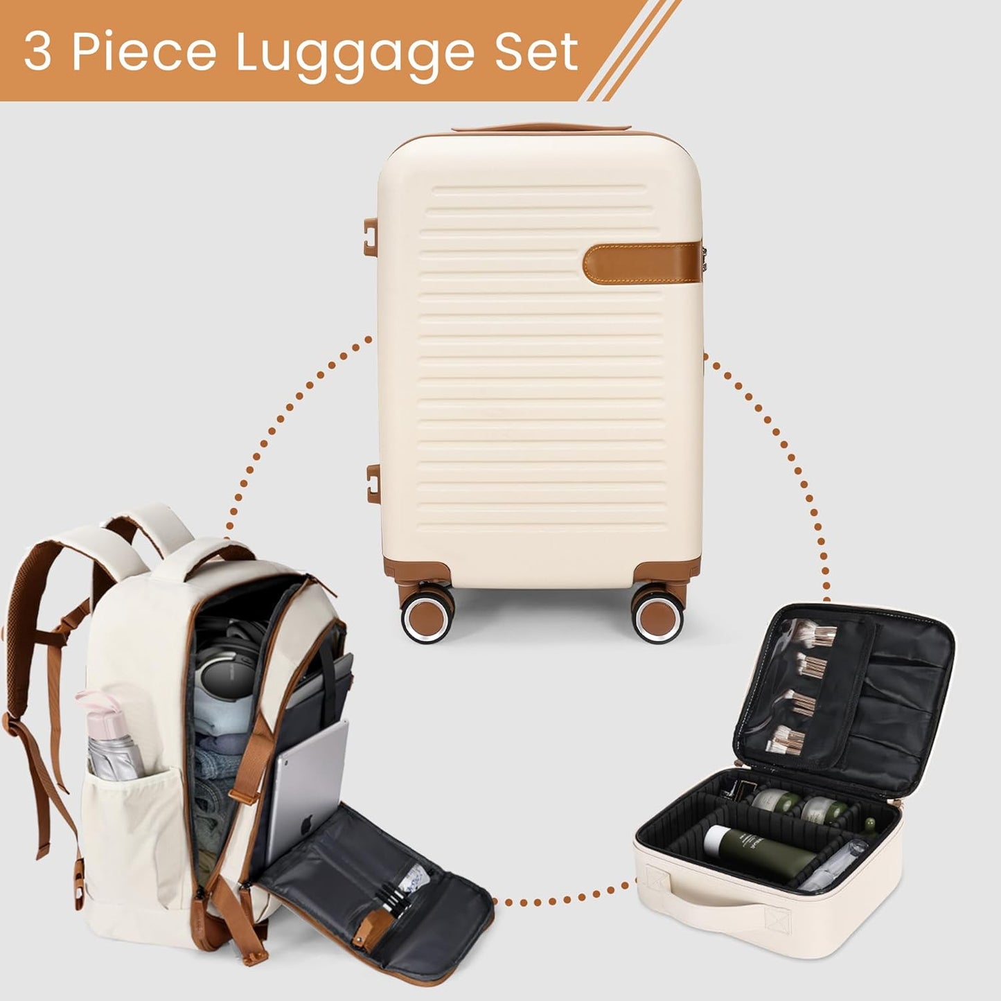 Carry On Luggage 20 Inch Luggage Sets 3 Piece