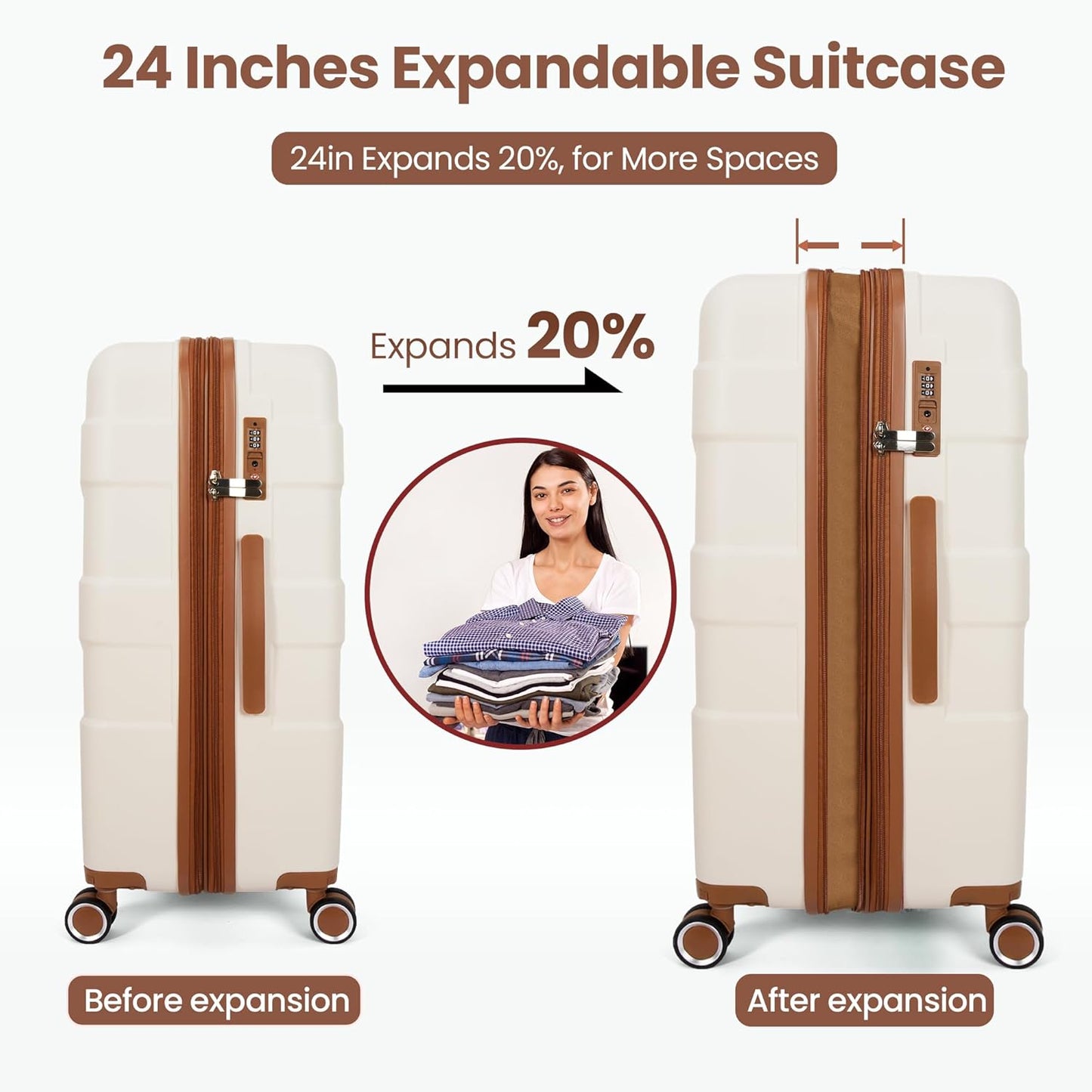 Luggage Sets 2 Piece Suitcase Set with Spinner Wheel