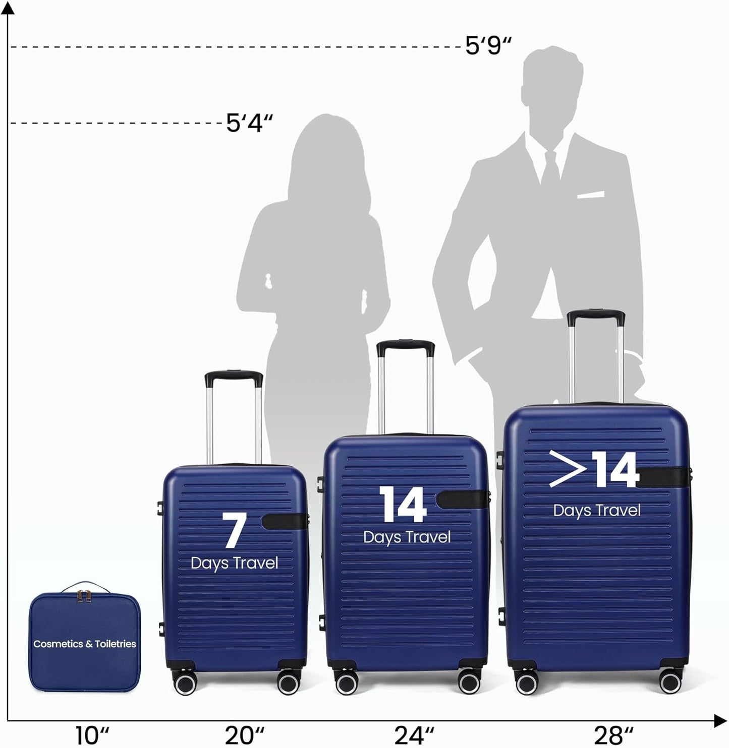 Luggage Sets 4 Piece Suitcase Set with Spinner Wheel