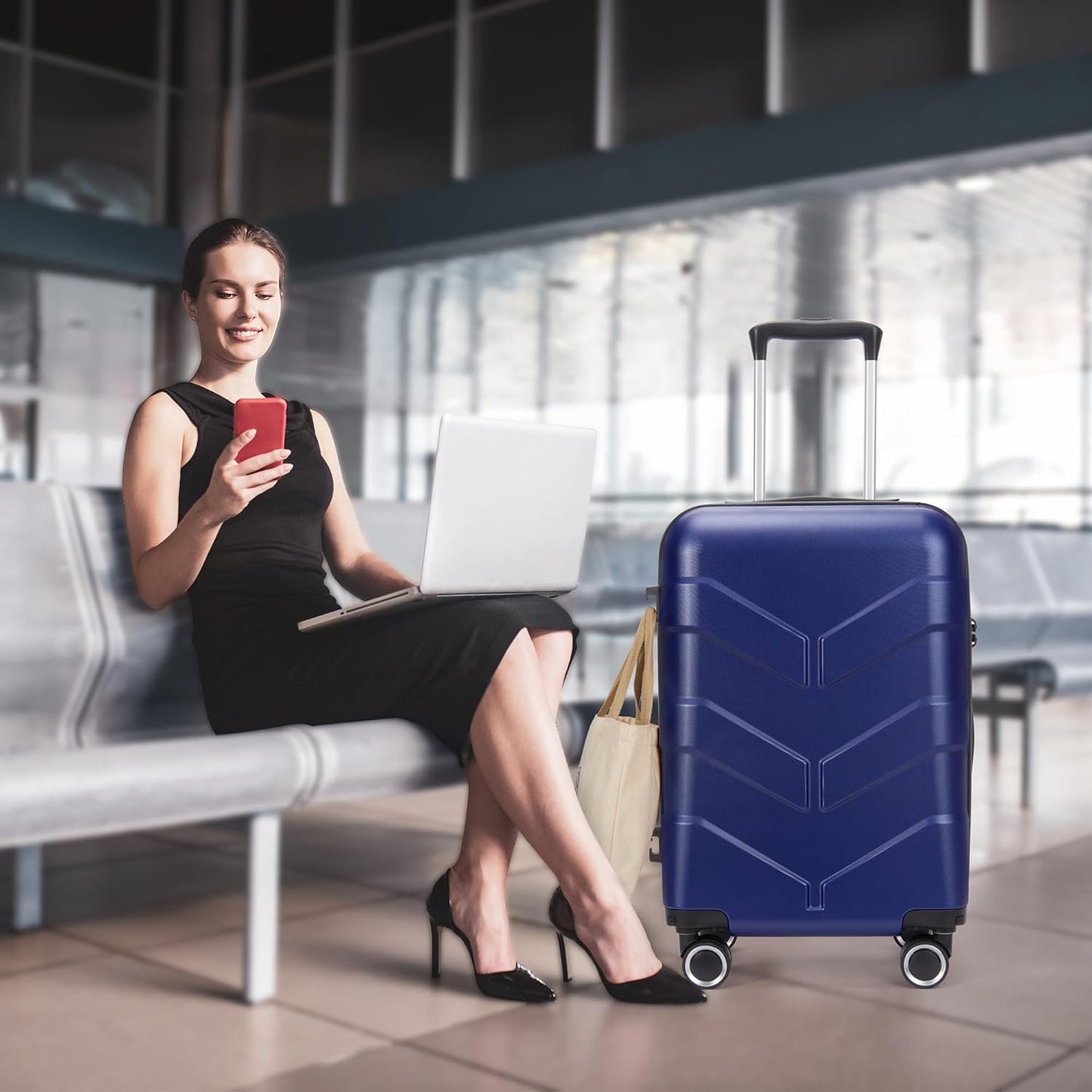 Luggage Sets 3 Piece Suitcase Set with Spinner Wheel