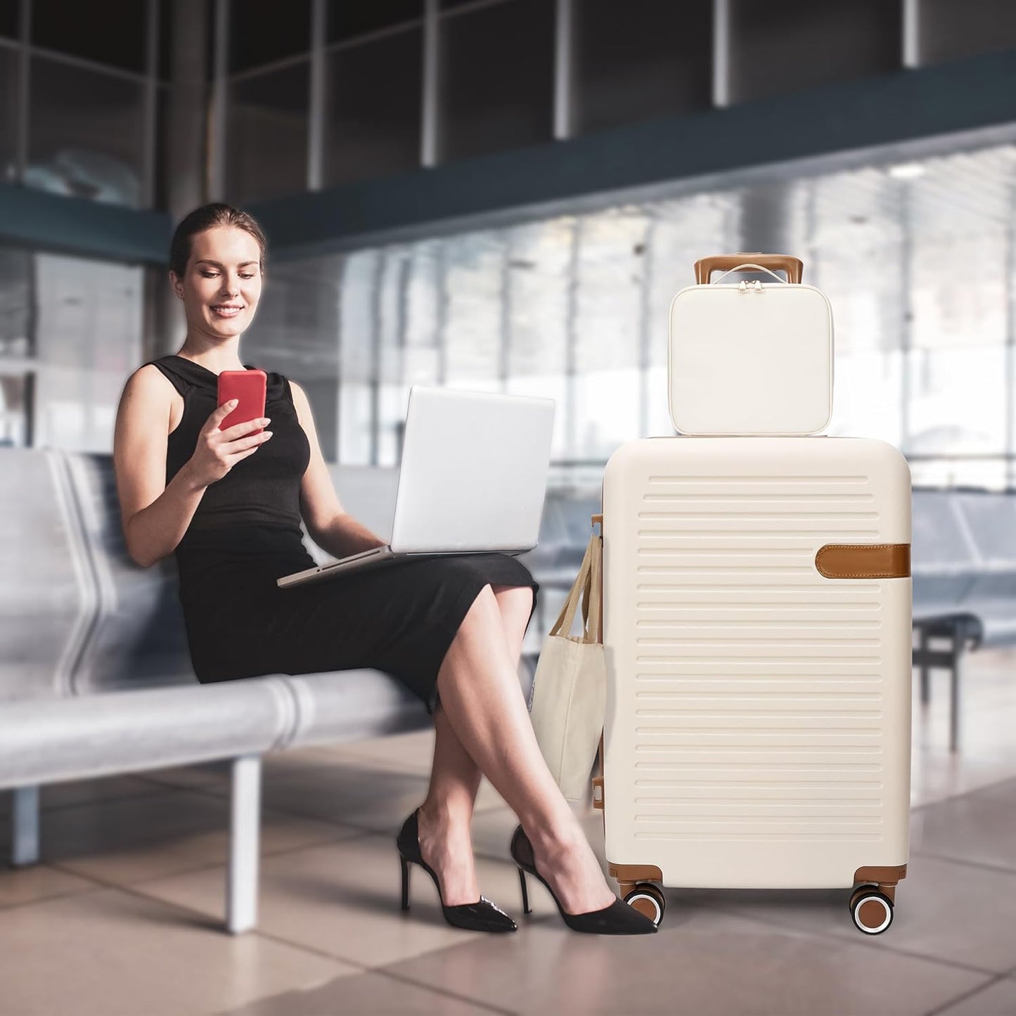 Luggage Sets 4 Piece Suitcase Set with Spinner Wheel