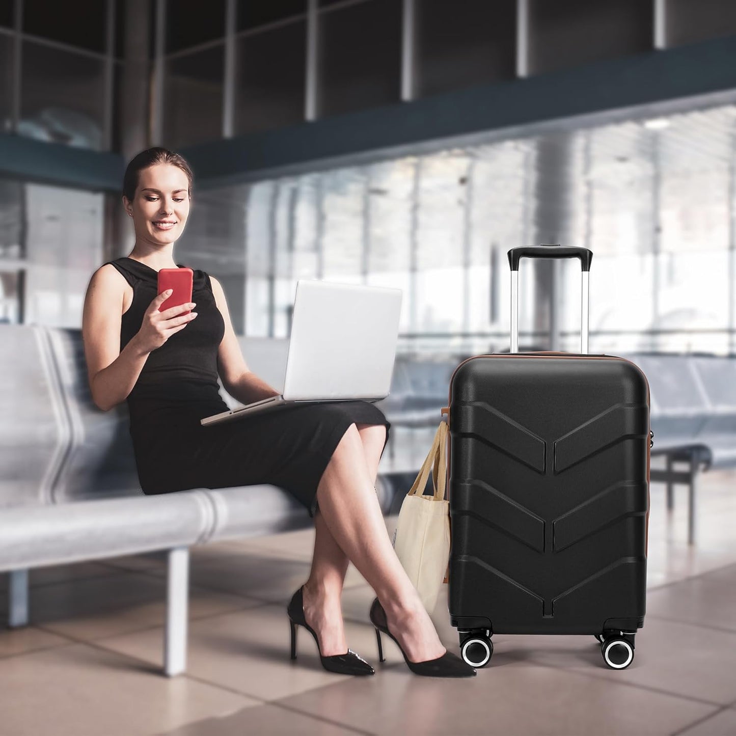 Luggage Sets 3 Piece Suitcase Set with Spinner Wheel