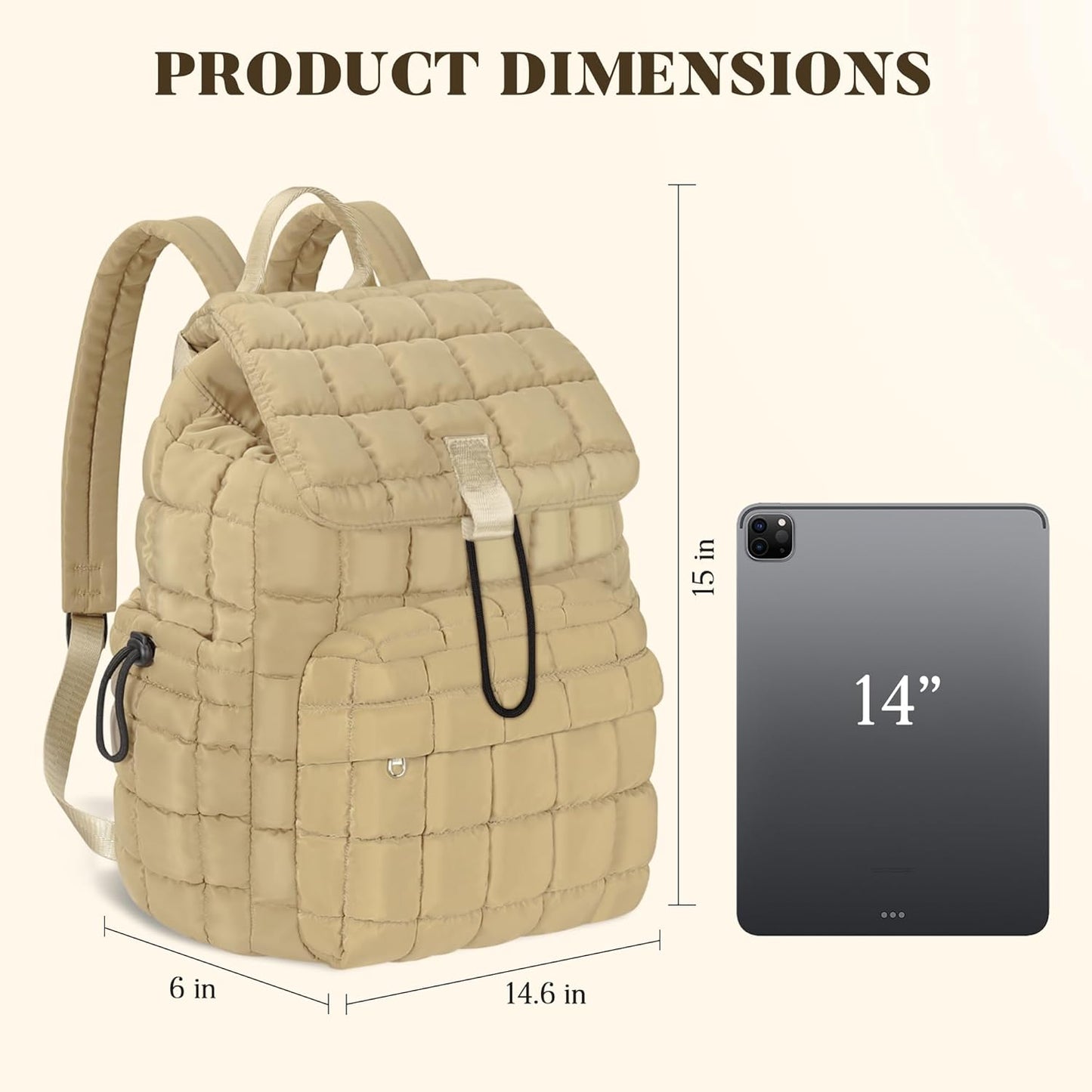 Backpack for Women - Lightweight Puffer Quilted Travel Backpack