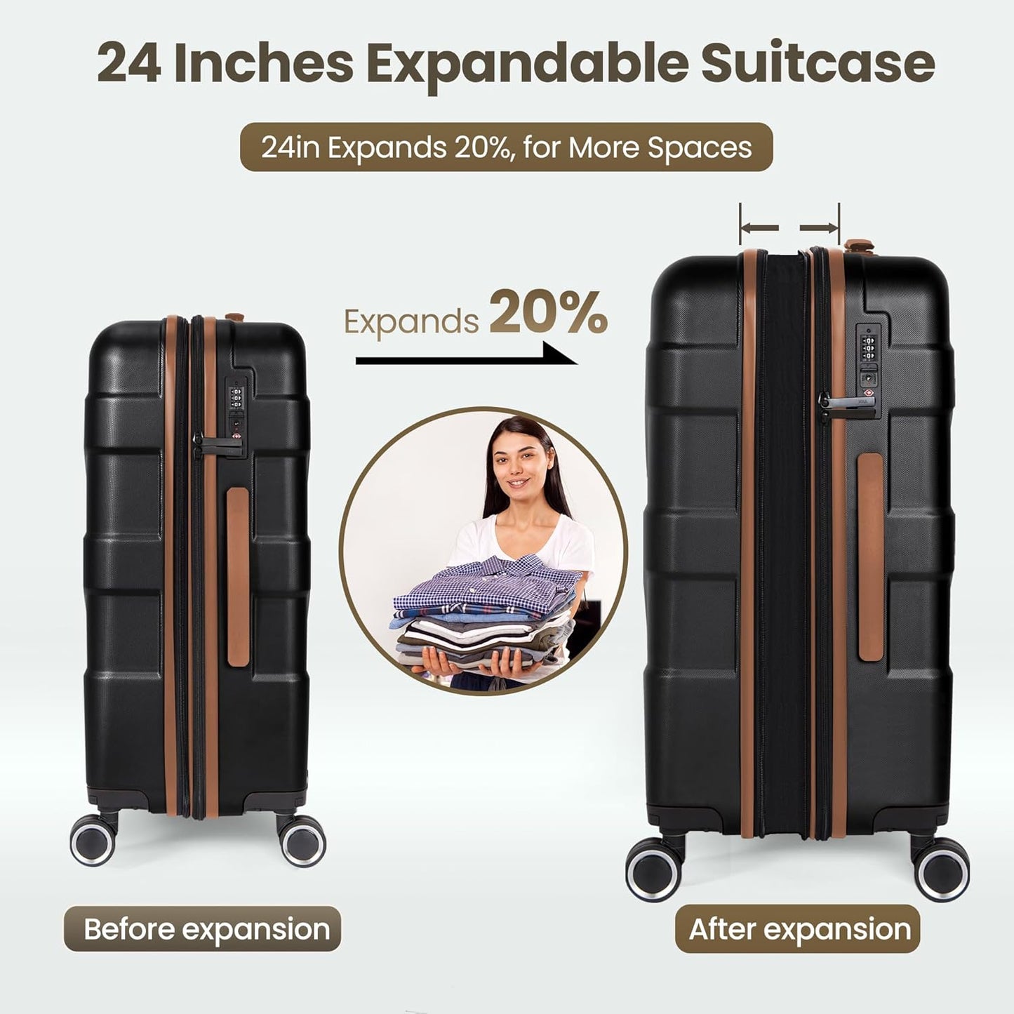 Luggage Sets 2 Piece Suitcase Set with Spinner Wheel