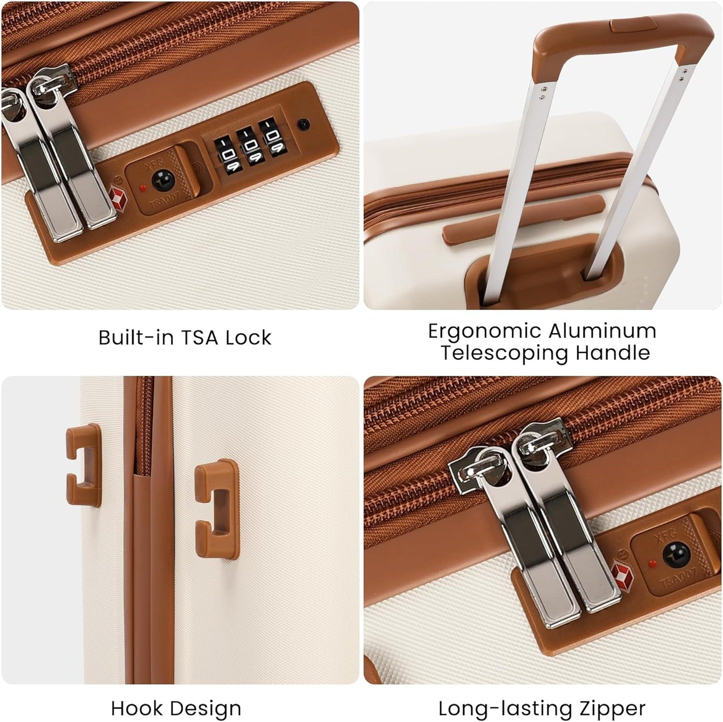 Luggage Sets 4 Piece Suitcase Set with Spinner Wheel