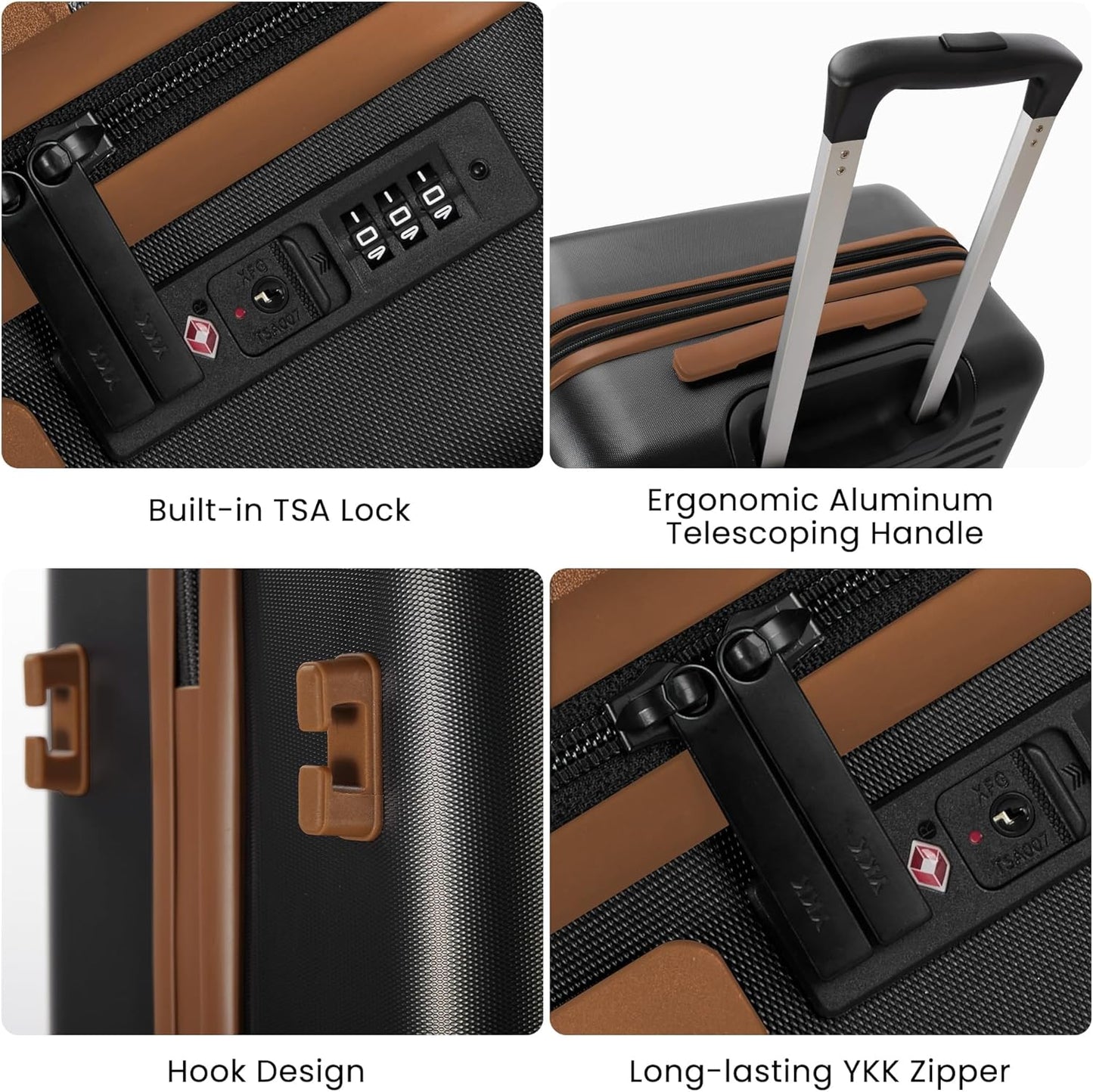 Carry On Luggage 20 Inch Luggage Sets 3 Piece