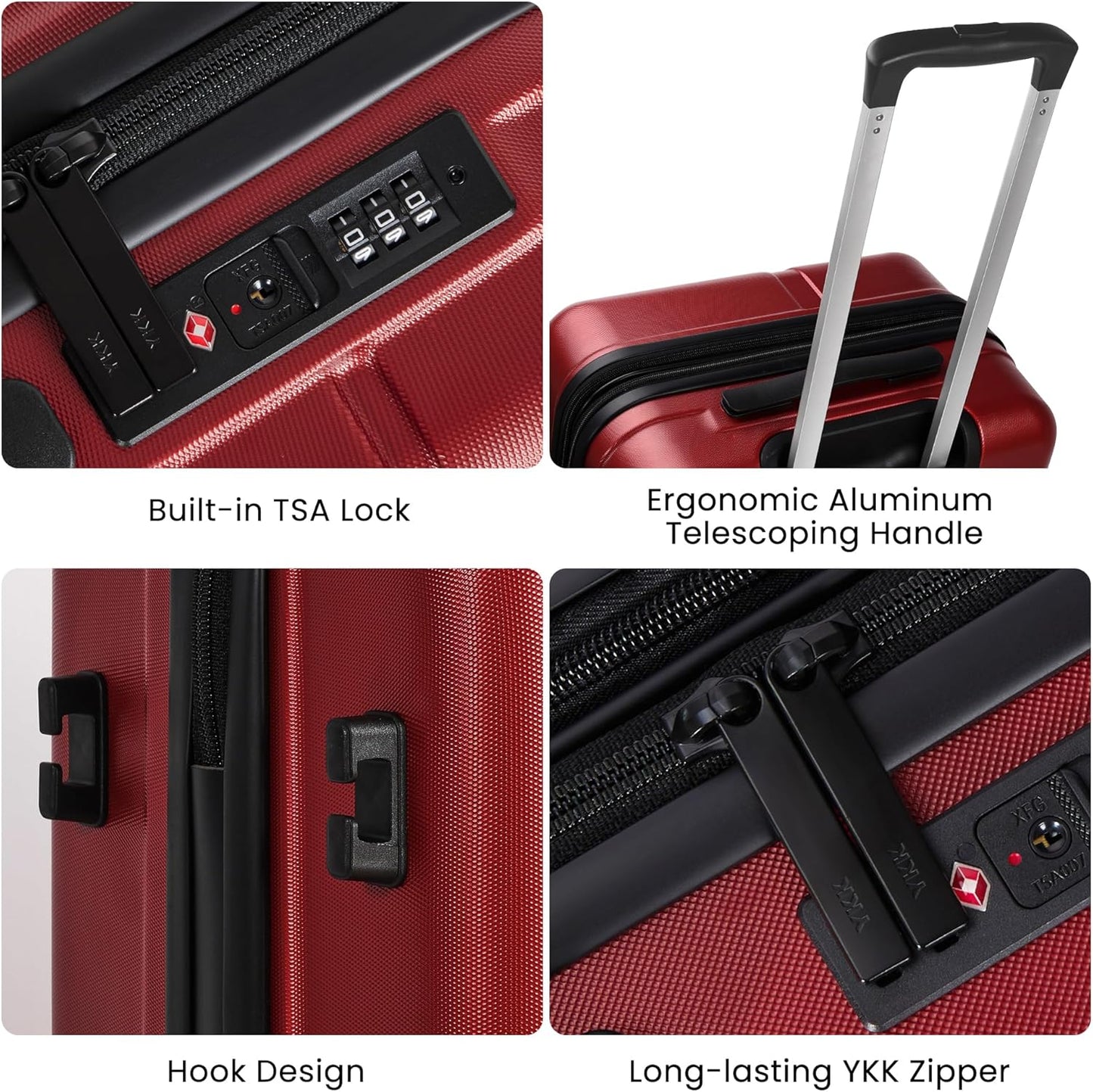 Luggage Sets 4 Piece Suitcase Set with Spinner Wheel