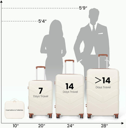 Luggage Sets 4 Piece - Suitcase Set with Spinner Wheel