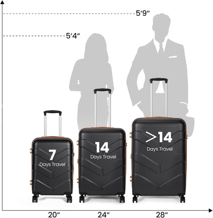 Luggage Sets 3 Piece Suitcase Set with Spinner Wheel