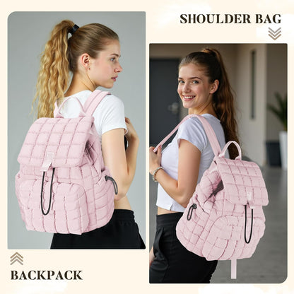 Backpack for Women - Lightweight Puffer Quilted Travel Backpack