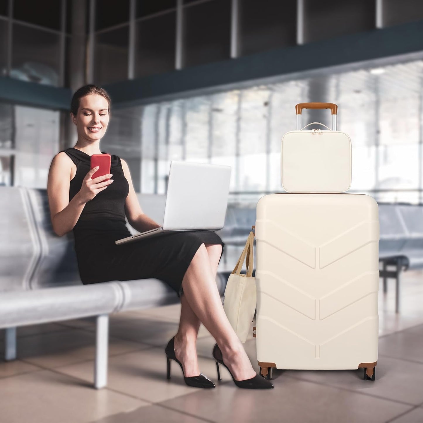 Luggage Sets 4 Piece - Suitcase Set with Spinner Wheel