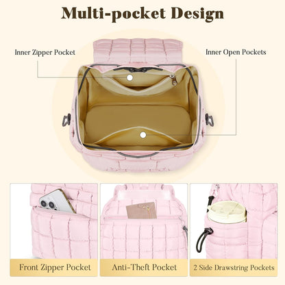 Backpack for Women - Lightweight Puffer Quilted Travel Backpack