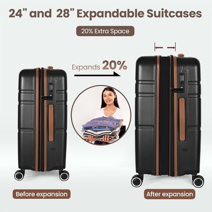 Luggage Sets 4 Piece Suitcase Set with Spinner Wheel