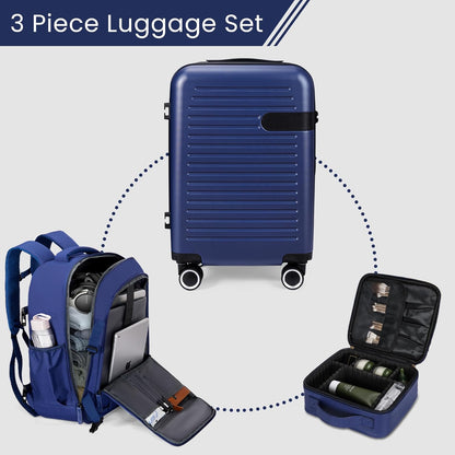 Carry On Luggage 20 Inch Luggage Sets 3 Piece