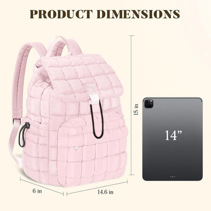 Backpack for Women - Lightweight Puffer Quilted Travel Backpack