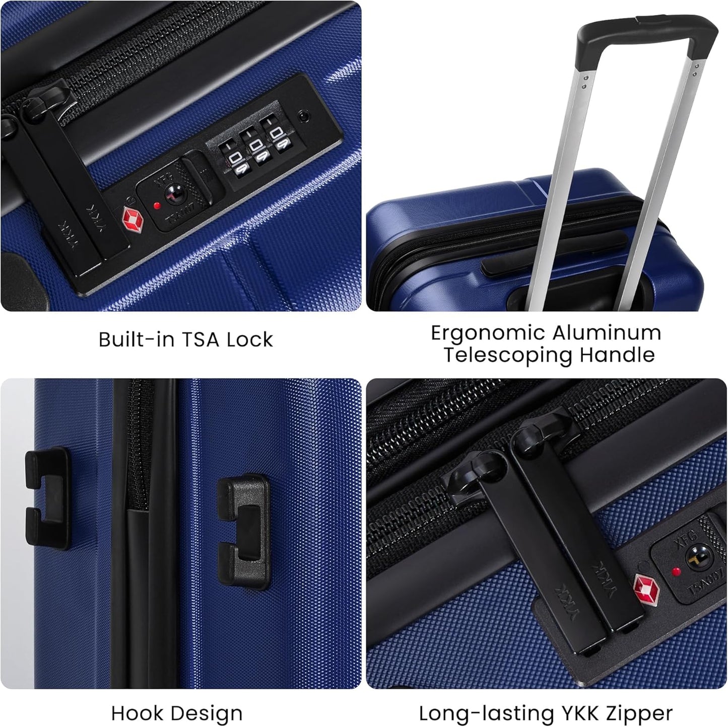 Luggage Sets 4 Piece Suitcase Set with Spinner Wheel