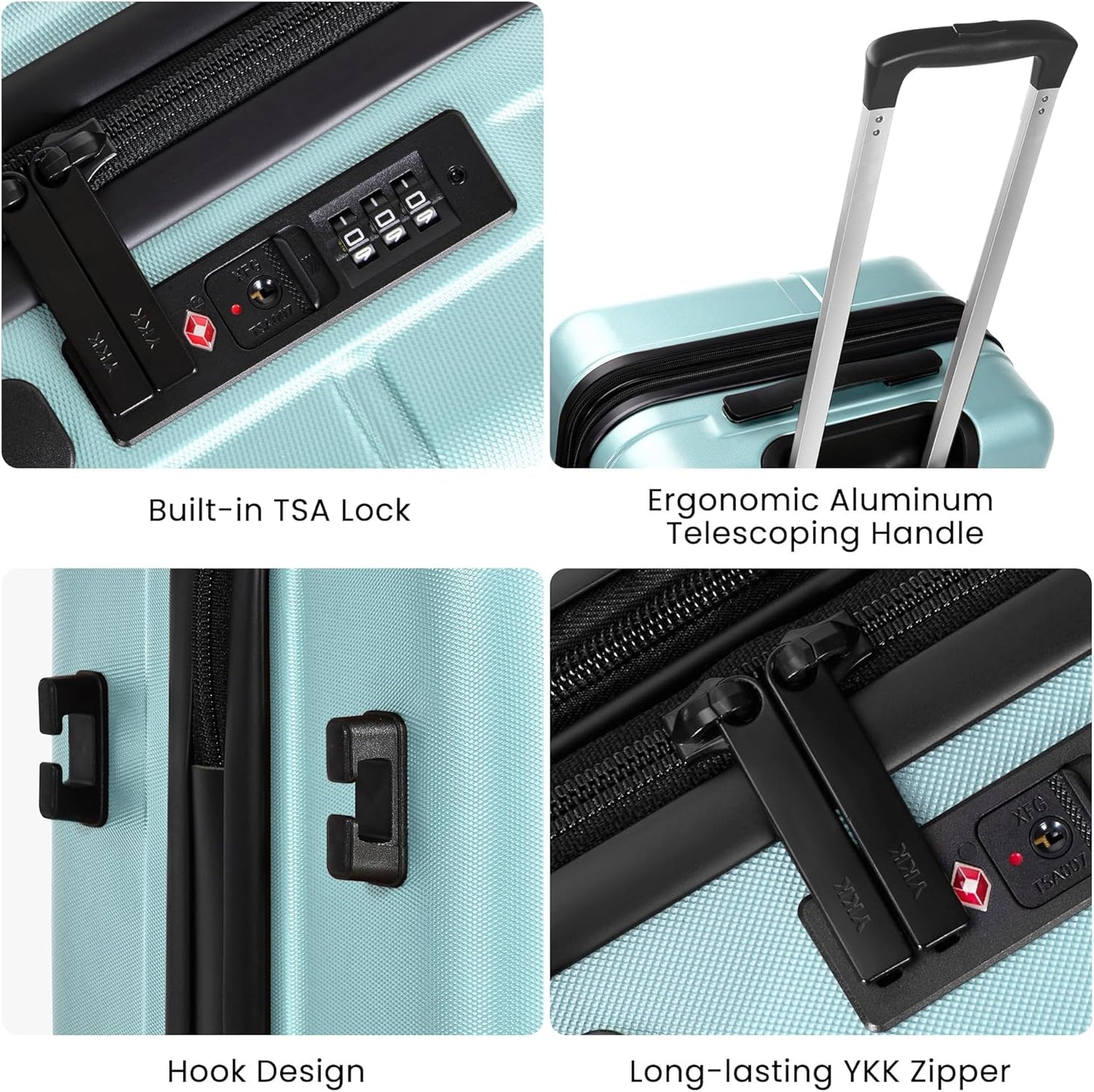 Luggage Sets 4 Piece Suitcase Set with Spinner Wheel