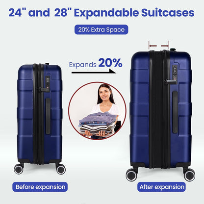 Luggage Sets 3 Piece Suitcase Set with Spinner Wheel