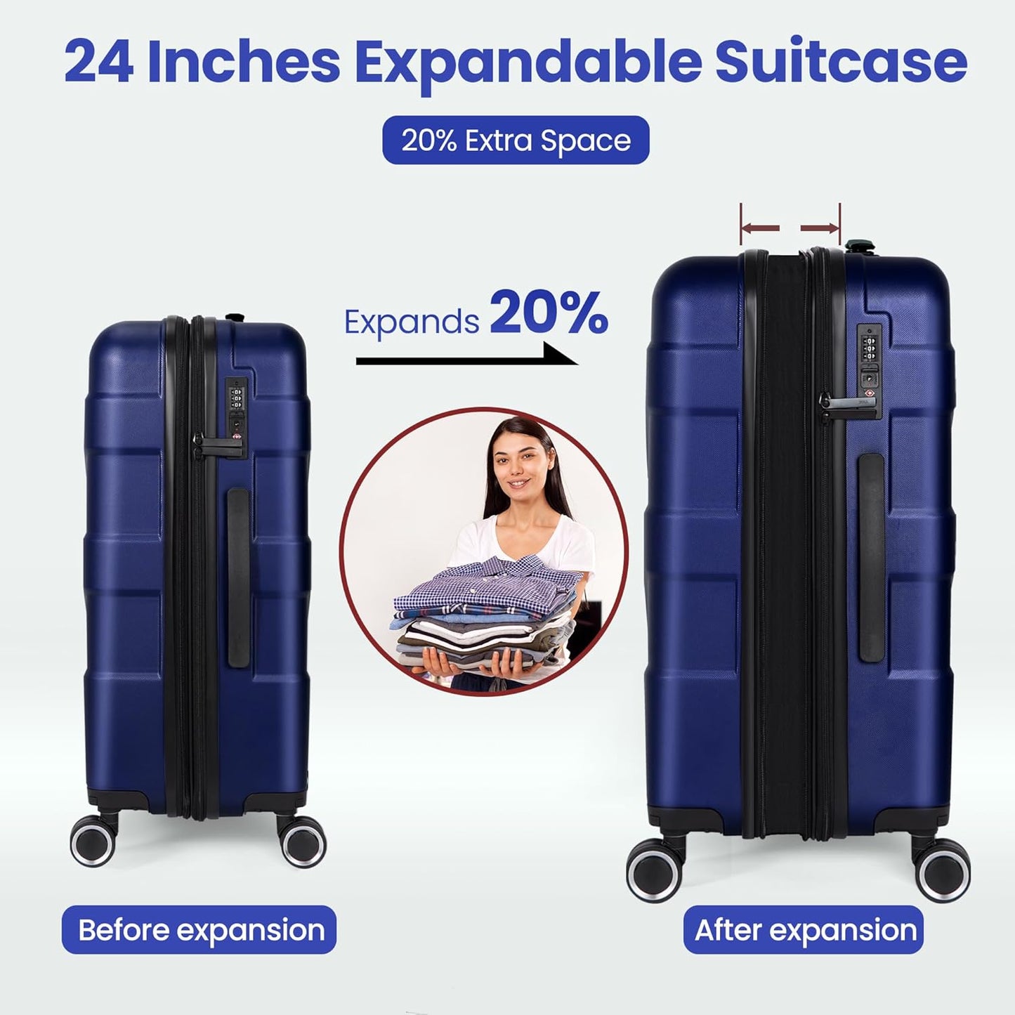 Luggage Sets 2 Piece Suitcase Set with Spinner Wheel