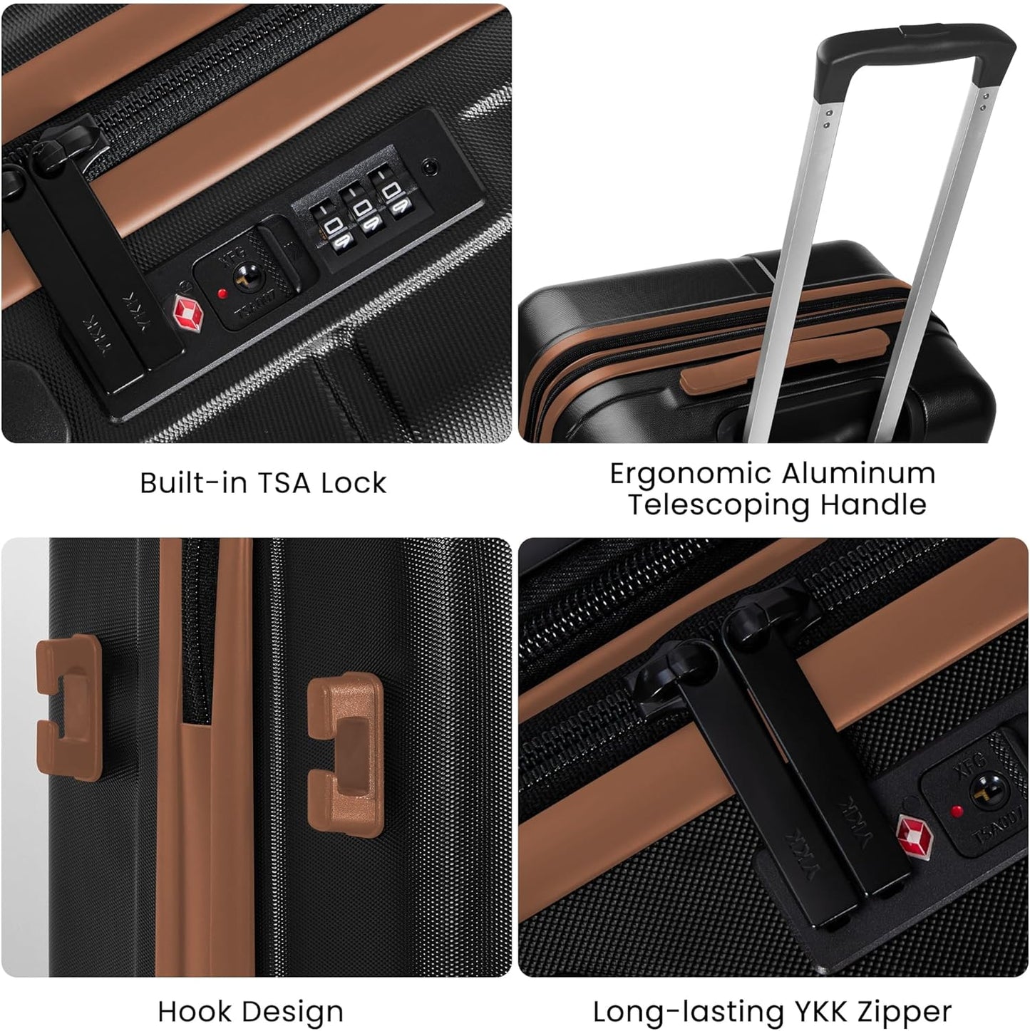 Luggage Sets 4 Piece Suitcase Set with Spinner Wheel